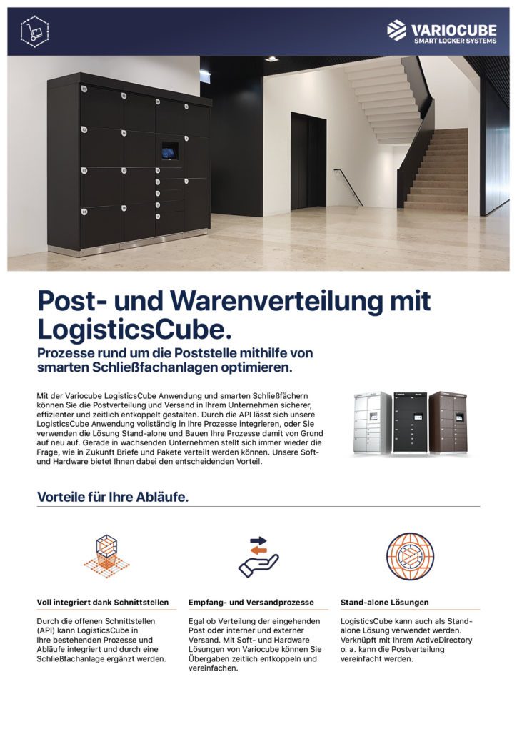 Flyer LogisticsCube Anwendung