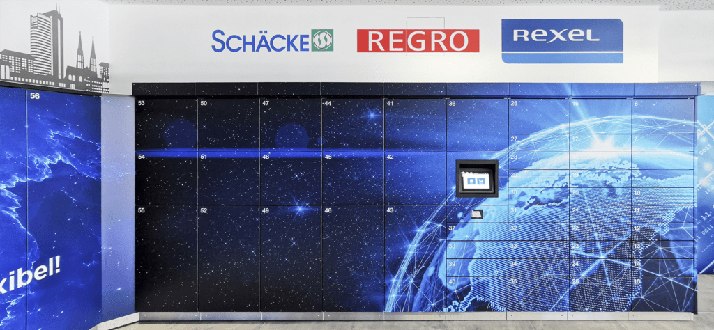 Über die Codeeingabe am VC-Terminal werden alle Fächer und die Palettenabstellplätze geöffnet.