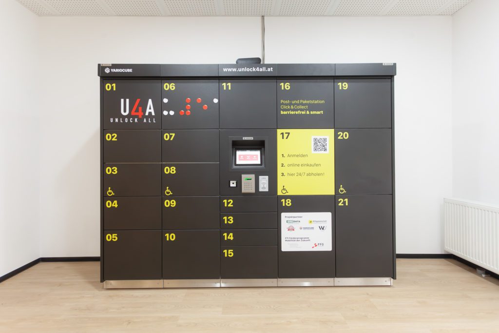 Unlock4All eine barrierefreie Paketstation in Linz